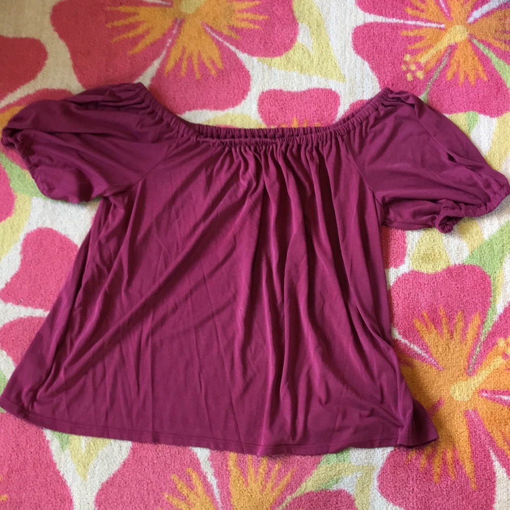 Loft Off the Shoulder Red Top